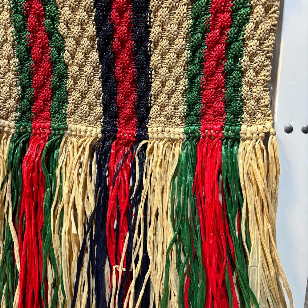 Gucci Web Crossbody Raffia Bag - Picture 2 of 6